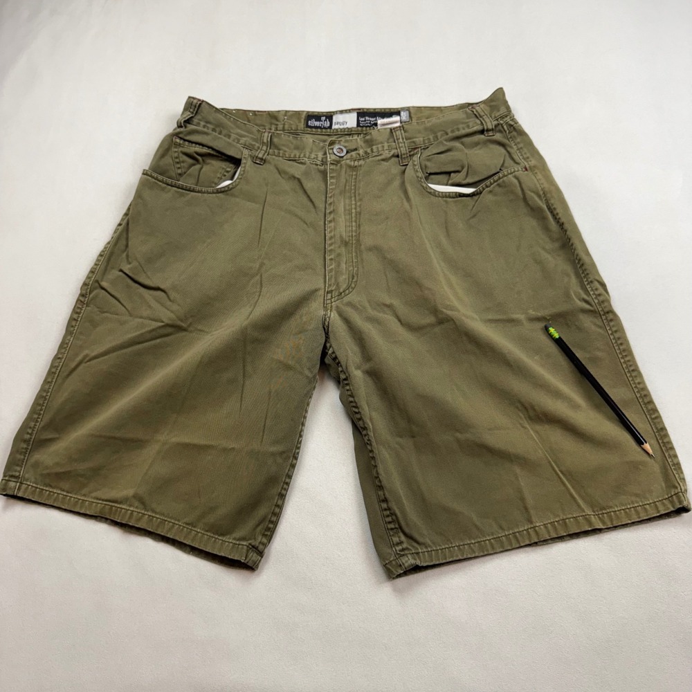 Levis SilverTab Baggy Shorts Mens 36 Olive Green Cotton Twill Vintage 466M